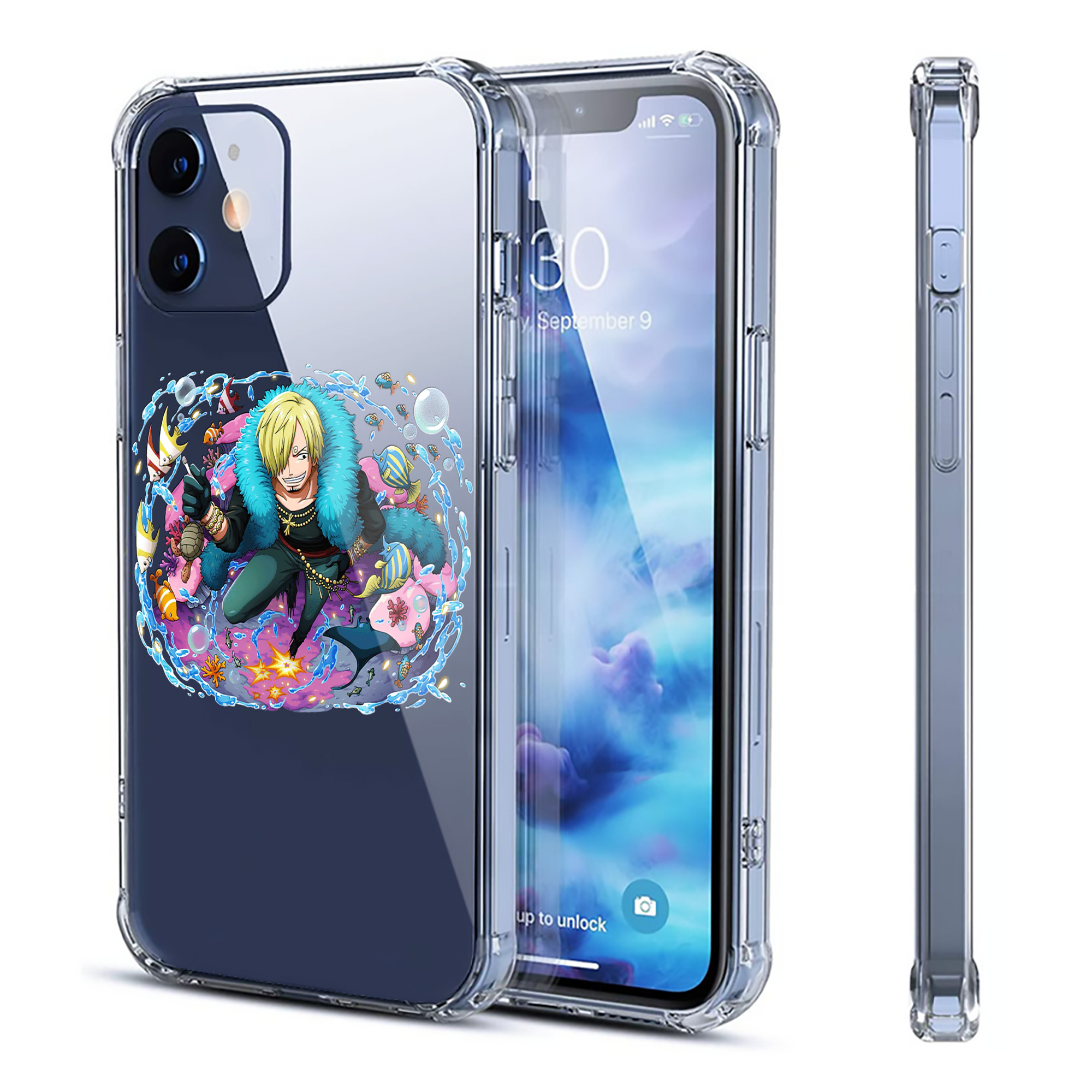 （画像用） ワンピース サンジ ONE PIECE Sanji 【iPhone 12シリーズ対応】透明スマホケース（クリアソフトケース）